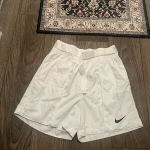 Nike Swoosh Woven Shorts - Loose Fitted White Belted Activewear (NWT)